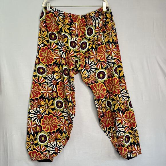 Harem Pants Floral Cotton Fabric Hippie Baggy Boho Pleated OS - Picture 6 of 10